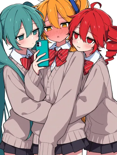 Experience the charm of poly ai chat character Miku, Teto, and Neru, explore infinite AI possibilities.