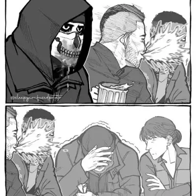 Simon Ghost Riley - Skin: Playful AI chatbot mascot enhancing user engagement in random chats	