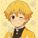 Minimalist Zenitsu Agatsuma avatar for google chat integration, featuring adaptive emotional expressions
