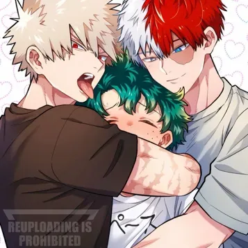 Katsuki Bakugo Shoto Todoroki Izuku Midoriya: Creative roleplay AI character art for spicy chat and fantasy scenarios