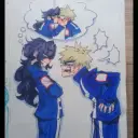 Bakugo's AI avatar with dynamic vector art style, embodying friendly AI chat capabilities