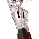 Alan Alastor's AI avatar with dynamic vector art style, embodying friendly AI chat capabilities