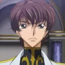 Portrait of a friendly AI chatbot assistant Kururugi Suzaku with expressive eyes showcasing personality traits
