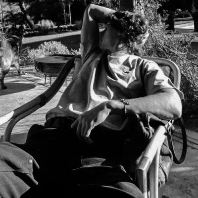 Lucas Vaughn: Futuristic AI chatbot interface with voice chat and neural network-driven traits