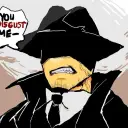 Portrait of a friendly AI chatbot assistant Mafioso with expressive eyes showcasing personality traits