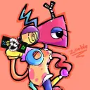 Zooble TADC Pick-Me's AI avatar with dynamic vector art style, embodying friendly AI chat capabilities