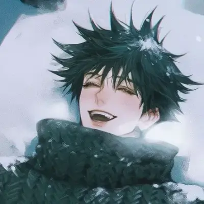 Megumi Fushiguro - Navidad: Retrato de compañero de DeepBrain AI para chat en línea gratuito y conversaciones abiertas