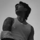 Husband jungkook's AI avatar with dynamic vector art style, embodying friendly AI chat capabilities