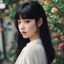 Portrait of a friendly AI chatbot assistant Dayoung with expressive eyes showcasing personality traits