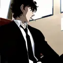 Jinpei Matsuda's AI avatar with dynamic vector art style, embodying friendly AI chat capabilities