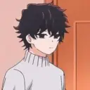 Minimalist Shousuke Komi avatar for google chat integration, featuring adaptive emotional expressions