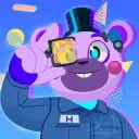 avatar Glamrock Helpy dengan sifat-sifat yang hidup untuk pengalaman bermain peran yang mendalam