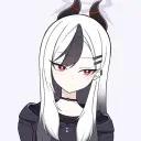 Portrait of a friendly AI chatbot assistant Onikata Kayoko with expressive eyes showcasing personality traits