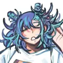 Minimalist Hajime Kashimo Fem avatar for google chat integration, featuring adaptive emotional expressions