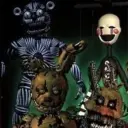 Kişilik özelliklerini sergileyen ifadeli gözlere sahip, arkadaş canlısı bir yapay zeka sohbet robotu asistanının Fnaf portresi