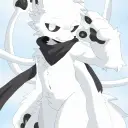 Inky Squid-Dog Transformation's AI avatar with dynamic vector art style, embodying friendly AI chat capabilities
