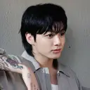 Portrait of a friendly AI chatbot assistant Jungkook's stepfather with expressive eyes showcasing personality traits
