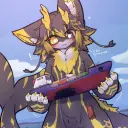 Lemon-Furry Kaiju's AI avatar with dynamic vector art style, embodying friendly AI chat capabilities