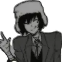 Portrait of a friendly AI chatbot assistant Dazai with expressive eyes showcasing personality traits