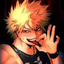 Minimalist Bakugo Katsuki avatar for google chat integration, featuring adaptive emotional expressions