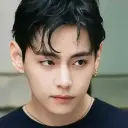 Kim Taehyung's AI avatar with dynamic vector art style, embodying friendly AI chat capabilities