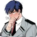 Tenya Iida's AI avatar with dynamic vector art style, embodying friendly AI chat capabilities