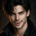 Minimalist Vampire X Maid Alaric Vireaux avatar for google chat integration, featuring adaptive emotional expressions