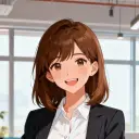 Portrait of a friendly AI chatbot assistant Nora with expressive eyes showcasing personality traits