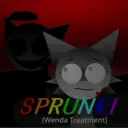 Mehrsprachiger Sprunki Wenda Treatment mit Schwerpunkt auf Chat-IA-Aufgaben, neuronaler Netzwerkkern im Hintergrund sichtbar.
