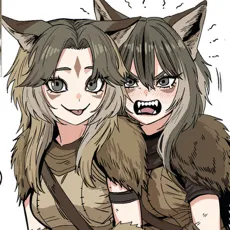AI chat roleplay character Twin wolf girls, a virtual partner who can fulfill all your fantasies.
