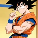 Avatar de IA de Goku con un estilo de arte vectorial dinámico que incorpora capacidades de chat de IA amigables
