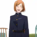 Minimalist Nobara Kugisaki avatar for google chat integration, featuring adaptive emotional expressions