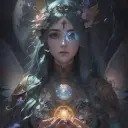 Portrait of a friendly AI chatbot assistant Past Life Identity Test with expressive eyes showcasing personality traits