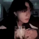 Jeon Jungkook's AI avatar with dynamic vector art style, embodying friendly AI chat capabilities