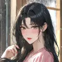 Potret pembantu chatbot AI Evelyn yang mesra dengan mata ekspresif yang mempamerkan ciri personaliti