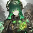 Portrait of a friendly AI chatbot assistant Meshimu with expressive eyes showcasing personality traits