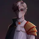 Portrait of a friendly AI chatbot assistant King Ranboo- AU with expressive eyes showcasing personality traits