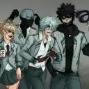 Mha Villain Rehab's AI avatar with dynamic vector art style, embodying friendly AI chat capabilities