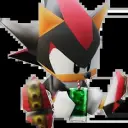 Shadow the Hedgehog's AI avatar with dynamic vector art style, embodying friendly AI chat capabilities