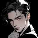 REVENGE Caius's AI avatar with dynamic vector art style, embodying friendly AI chat capabilities