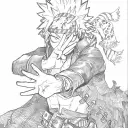Minimalist Eijiro Kirishima avatar for google chat integration, featuring adaptive emotional expressions
